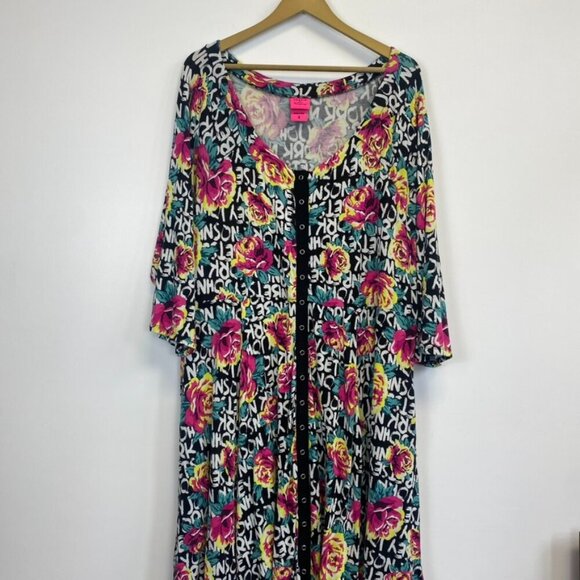 Torrid Betsy Johnson Floral Snap Front Babydoll Dress - Picture 2 of 13